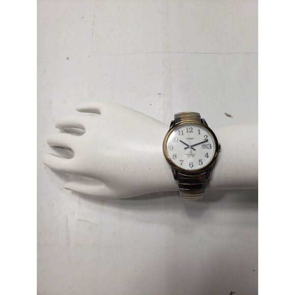 Timex Easy Reader Day Date Indiglo Watch Stainless Steel Expansion Band WR 30M - Picture 1 of 6